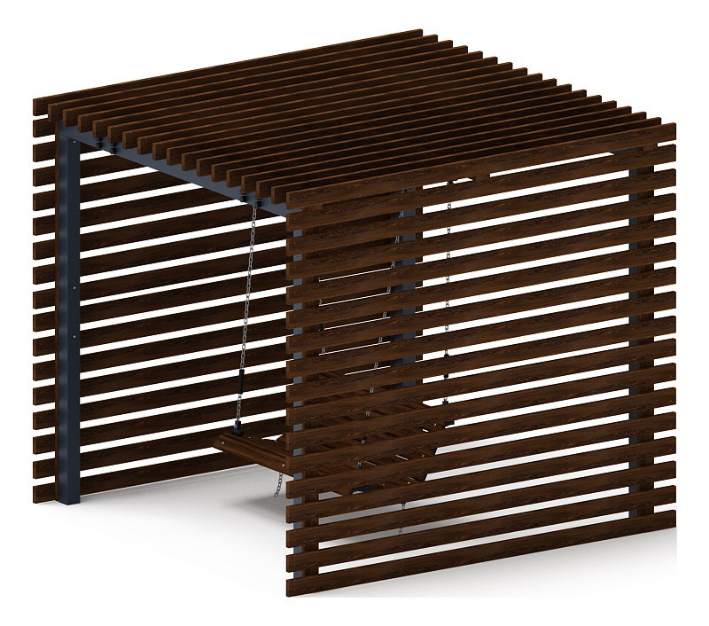 Пергола беседка с качелями - МФ 78.01.01-01.И1 /без поликарбоната/ Габариты (ШхДхВ): 3000x2840x2725 мм