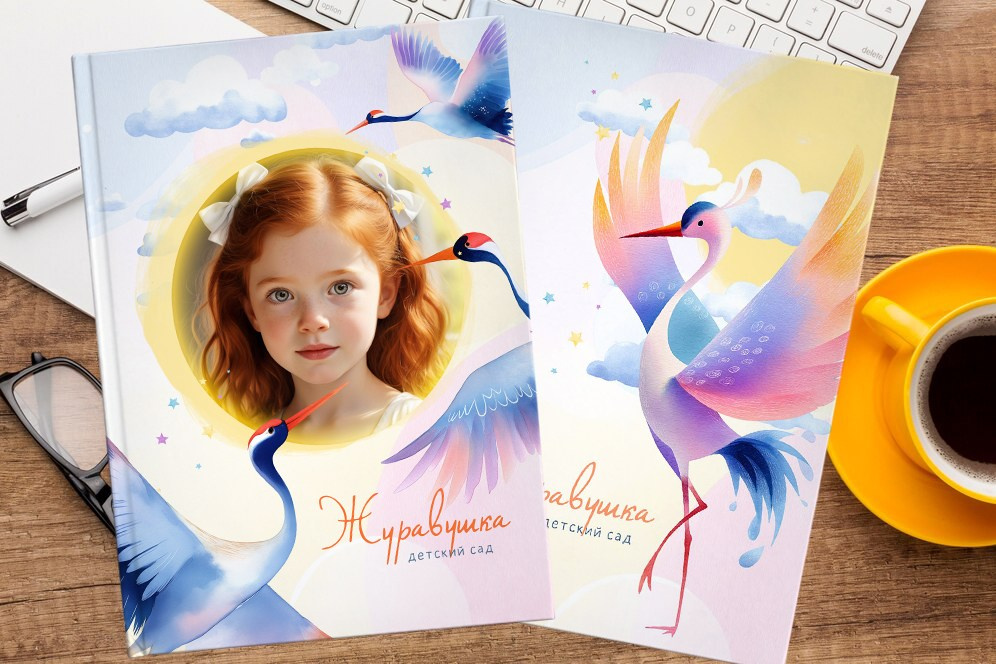 Выпускной альбом Журавлик для детского сада, medlori fotobook, обложка