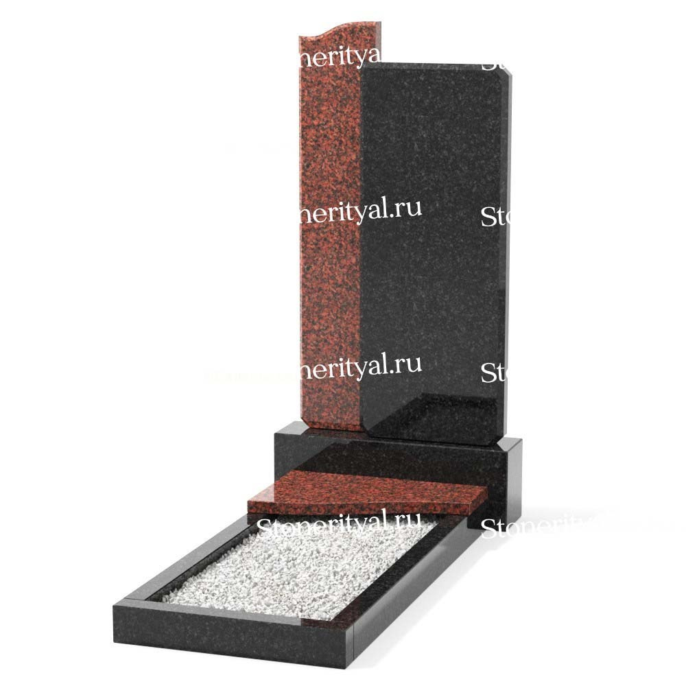 Комбинированные памятники на одного. Изготовление и установка памятников в Москве и МО