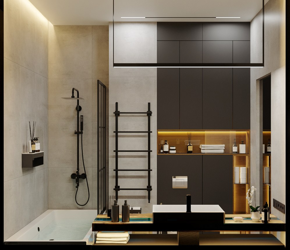 Дизайн проект интерьера одноэтажного частного дома (г. Ростов-на-Дону)