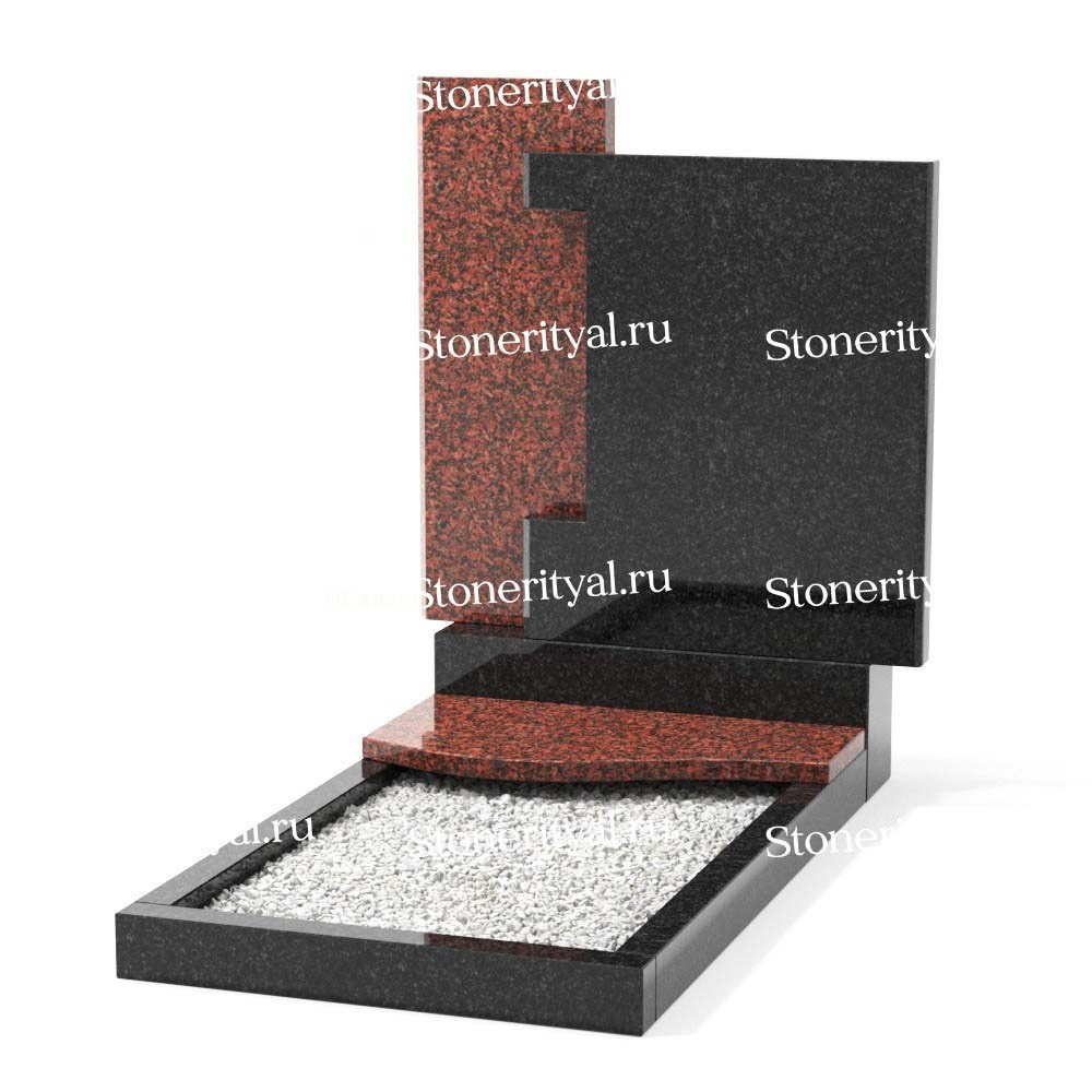 Комбинированные памятники на одного. Изготовление и установка памятников в Москве и МО