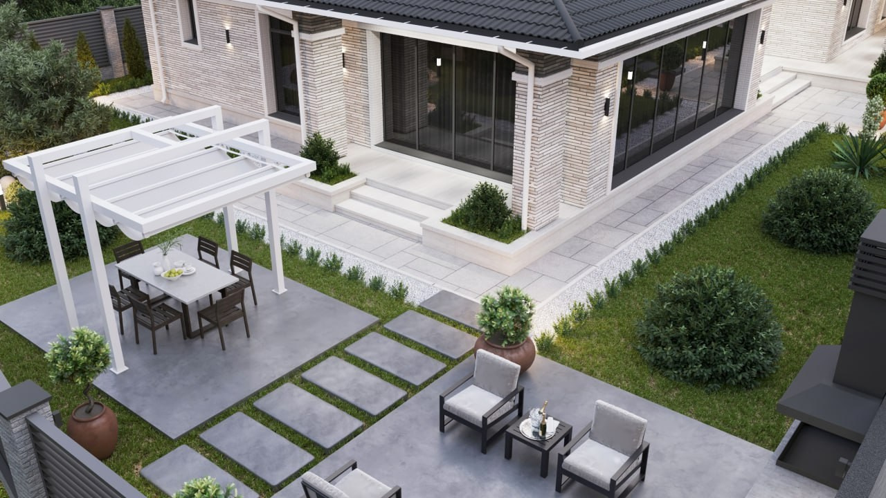 Одноэтажный дом в стиле Райта. Архитектор Вера Каракезиди