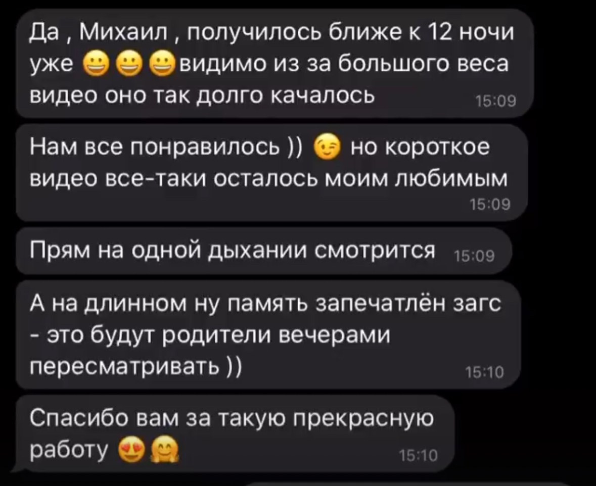 Видеограф Рупчев. Подрядчики и друзья сети свадебных площадок House for wedding