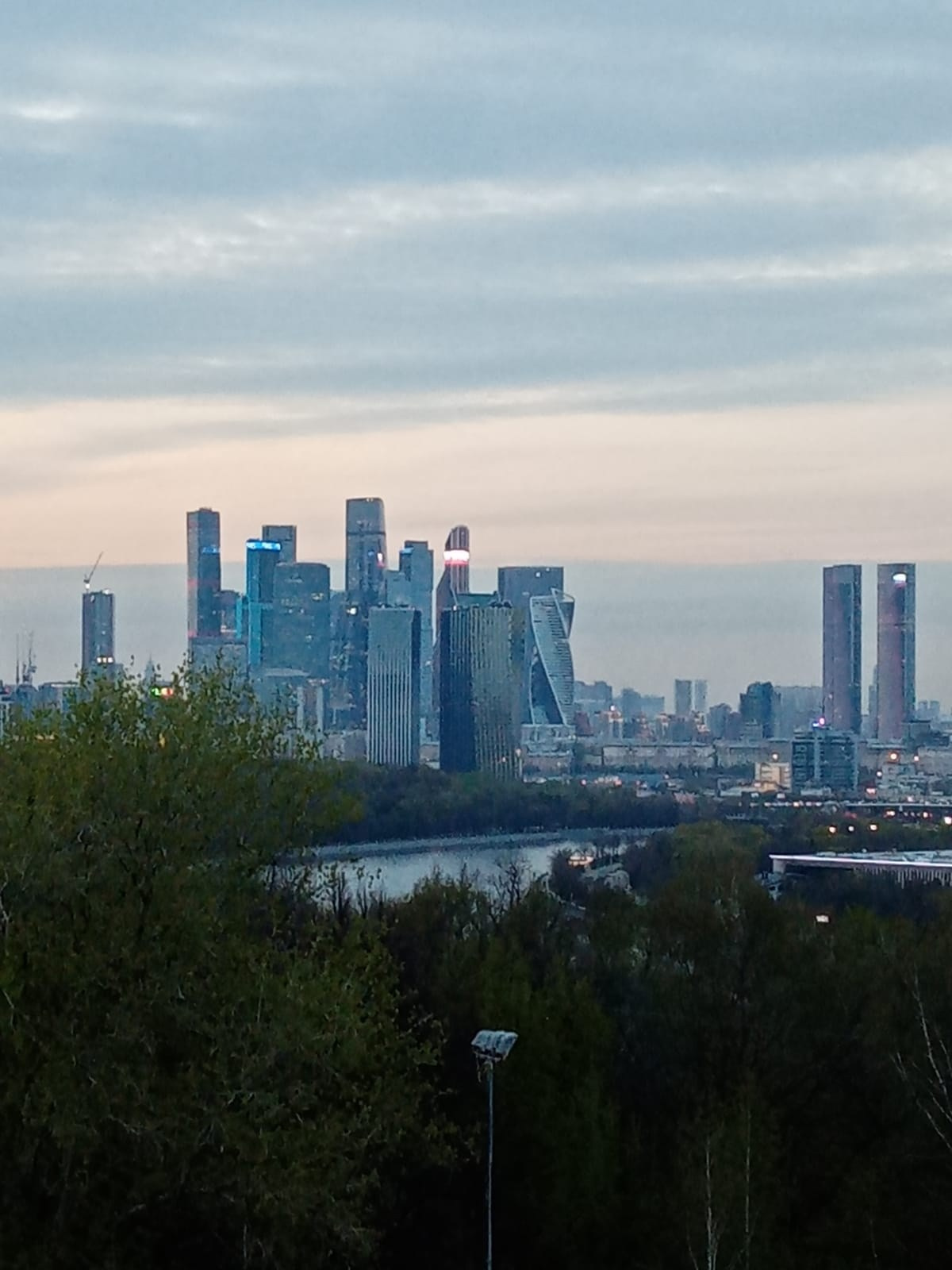 Москва-сити, панорама, Воробьевы горы