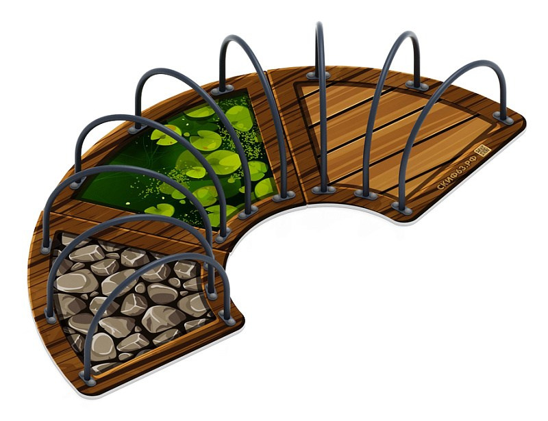 Лаз Ручеек - СО 1.10.05-11 Габариты (ШхДхВ): 1230x2435x525 Зона безопасности, мм: 2230х3435