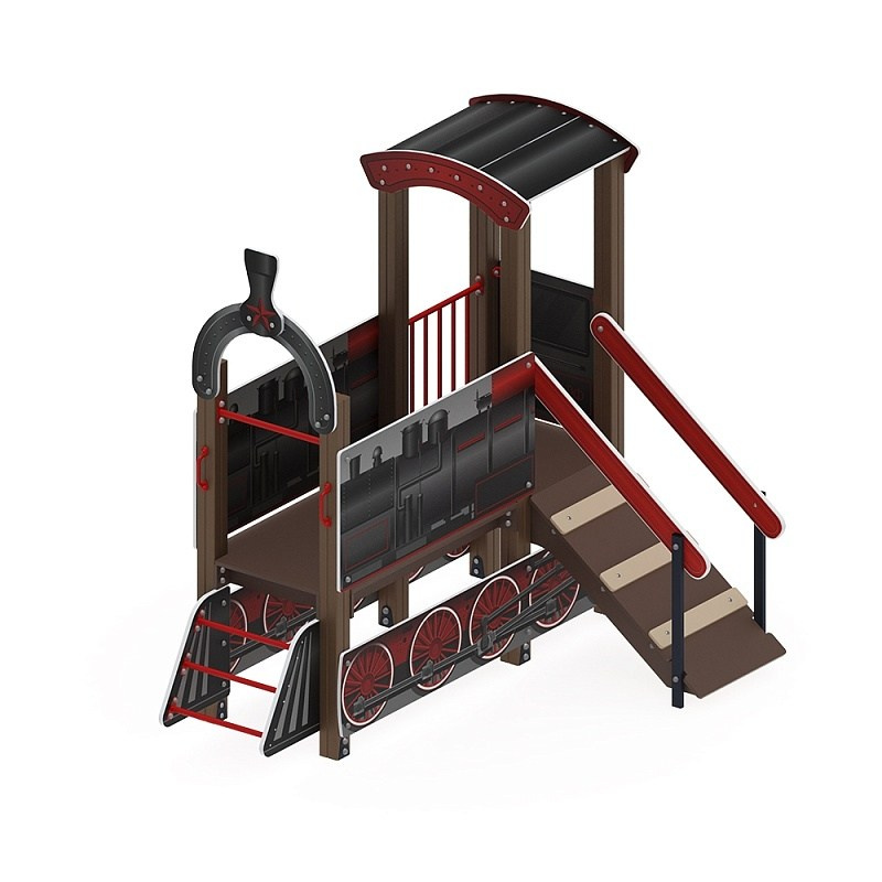 Паровозик (черный) - Беседка мини - МФ 10.03.05-10 Габариты (ШхДхВ): 2460x1810x2350 Зона безопасности, мм: 5460х4810