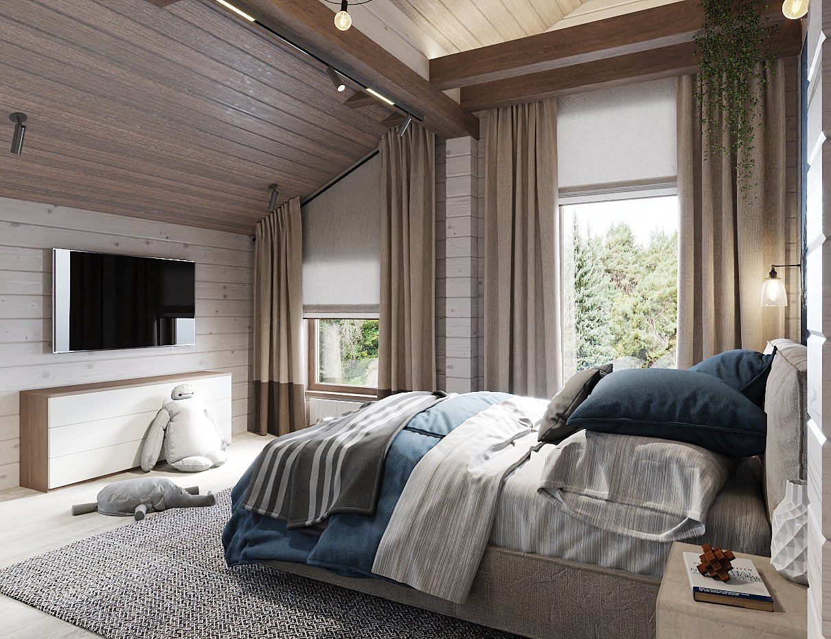 Дом из  бруса 250 м², Московская обл., к/п Гринвуд. Студия дизайна