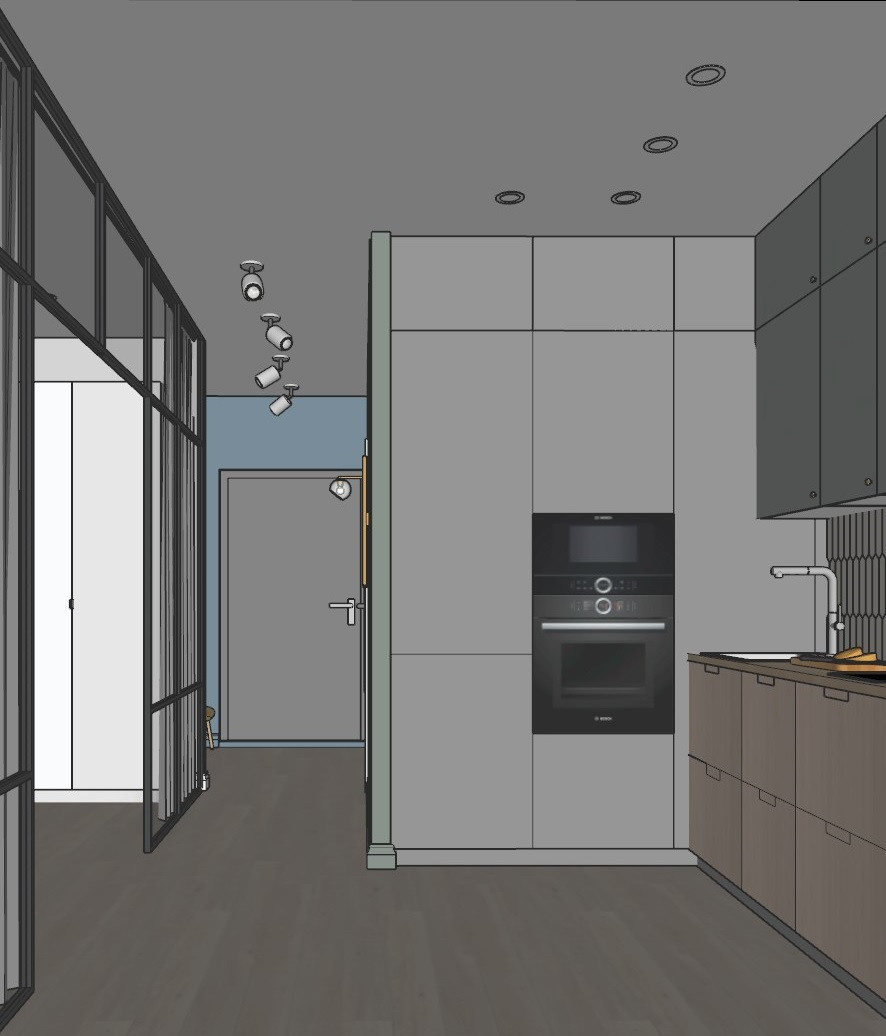 «На набережной» 37кв.м, фото. Дизайнер интерьеров Olala interior design