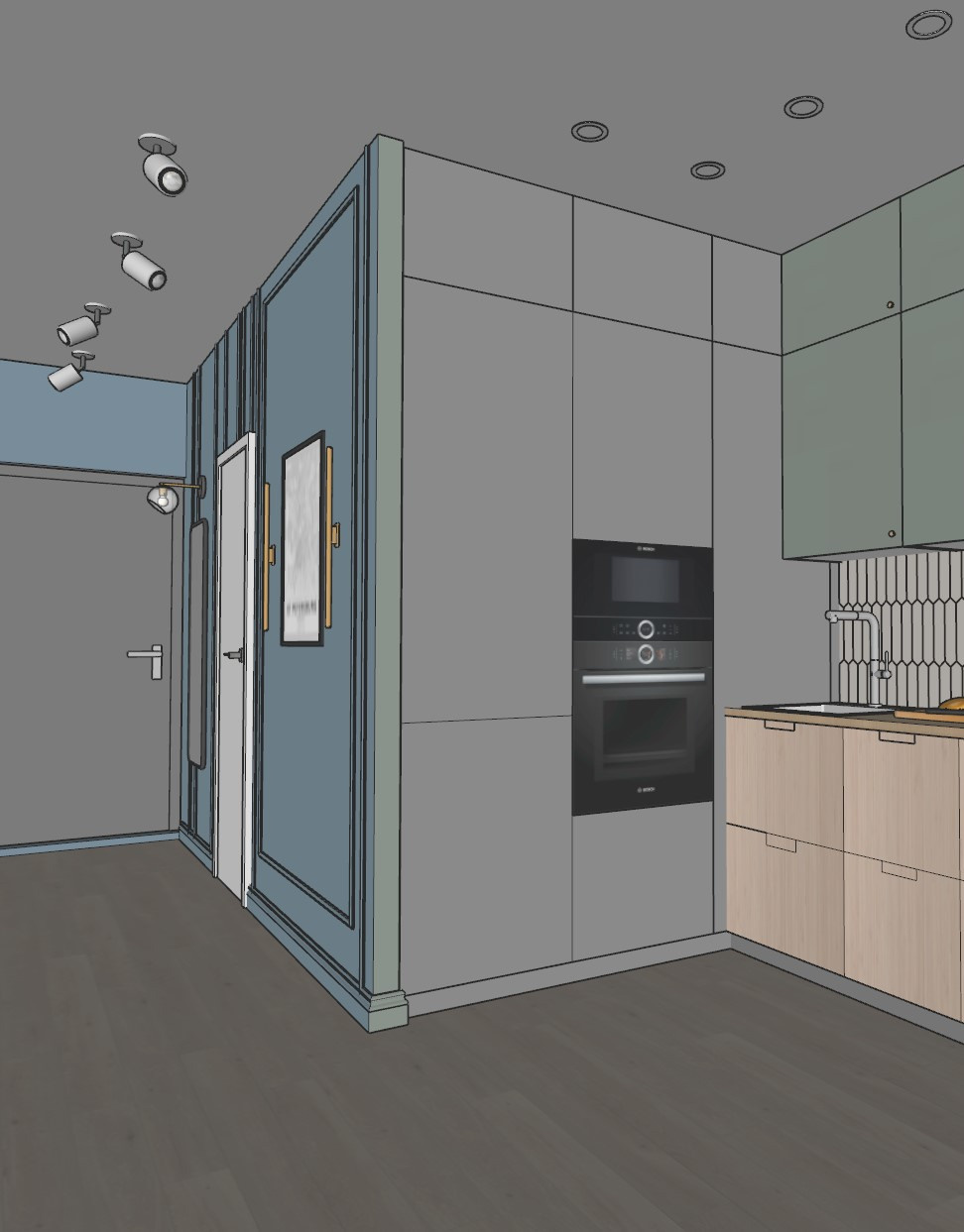 «На набережной» 37кв.м, фото. Дизайнер интерьеров Olala interior design