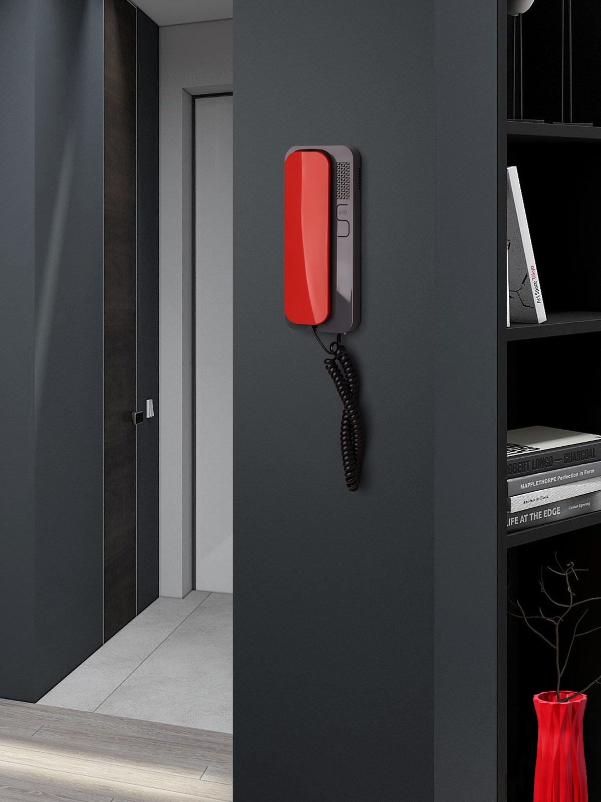 Домофон с красной трубкой  | Имиджевое фото для карточки товара