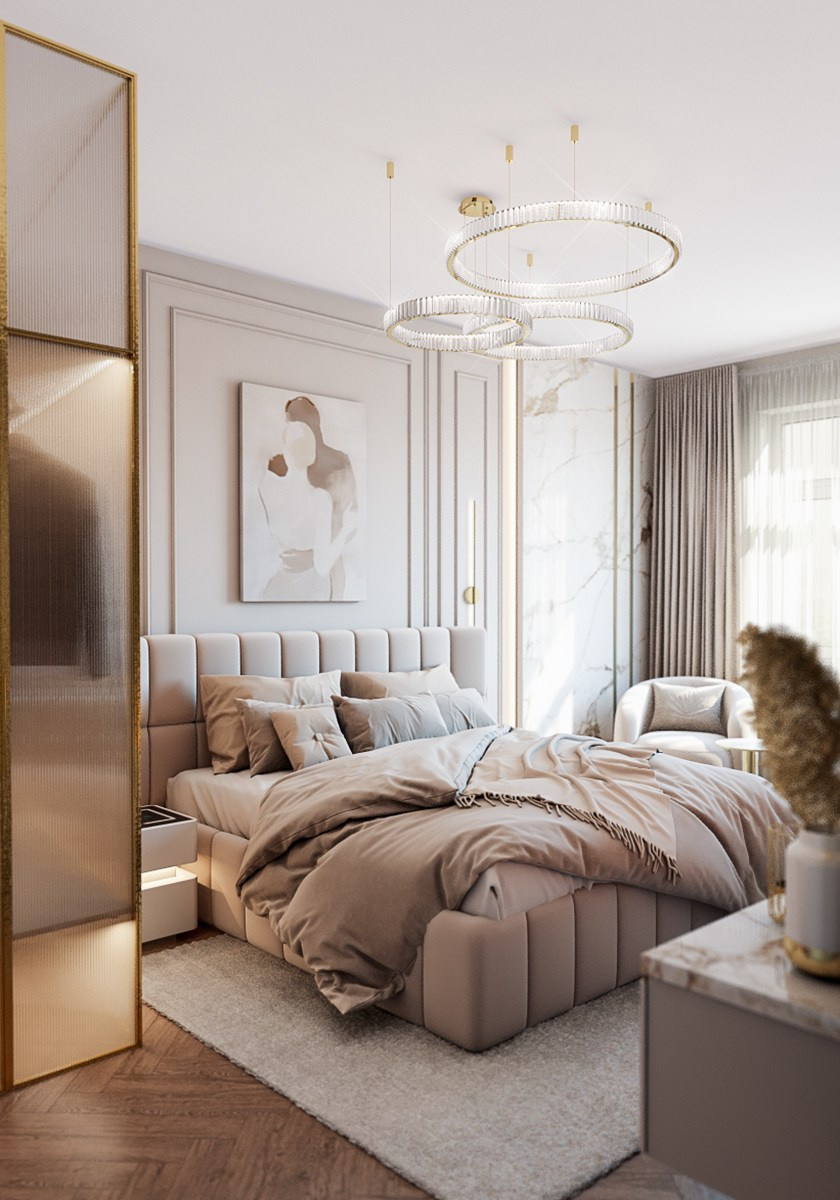 Спальня для Ольги ЖК Парковый. Дизайн интерьера, 3D визуализация и 3D моделирование. Создание проектов и чертежей. КМВ: Кисловодск, Пятигорск, Ессентуки и удаленно