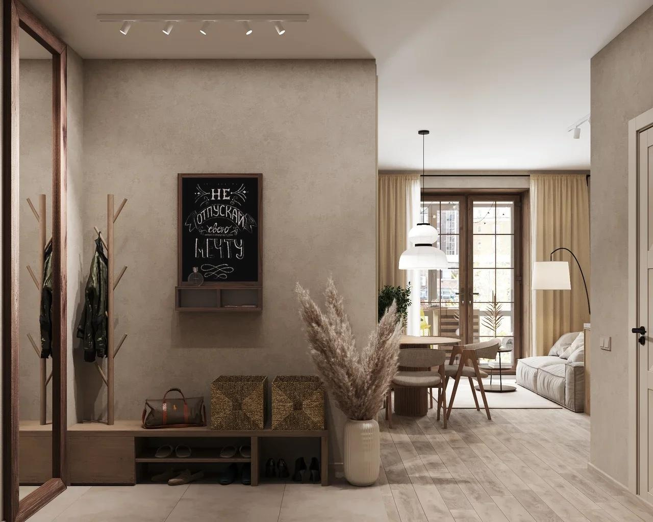 Уютная евродвушка в современном стиле с этническими мотивами. Студия Дизайна интерьера Tsvetdesign. Дизайнер в Санкт-Петербурге