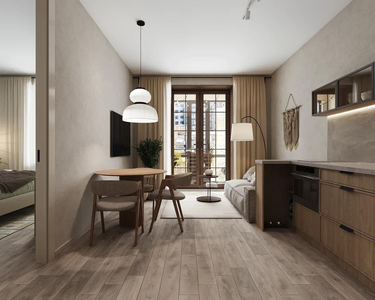 Уютная евродвушка в современном стиле с этническими мотивами. Студия Дизайна интерьера Tsvetdesign. Дизайнер в Санкт-Петербурге