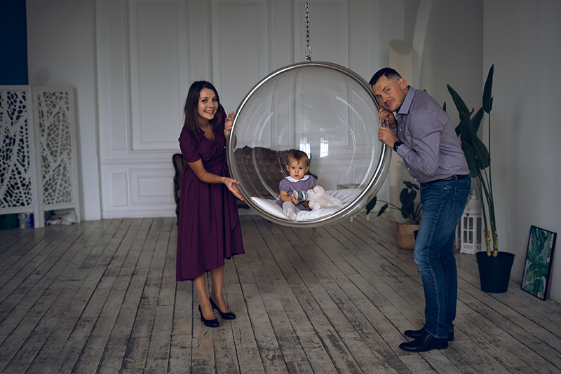 Семейная фотосессия на 1 годик ребенку с родителями в Москве - Анна Бо. Видеограф в Москве Анна Бортникова