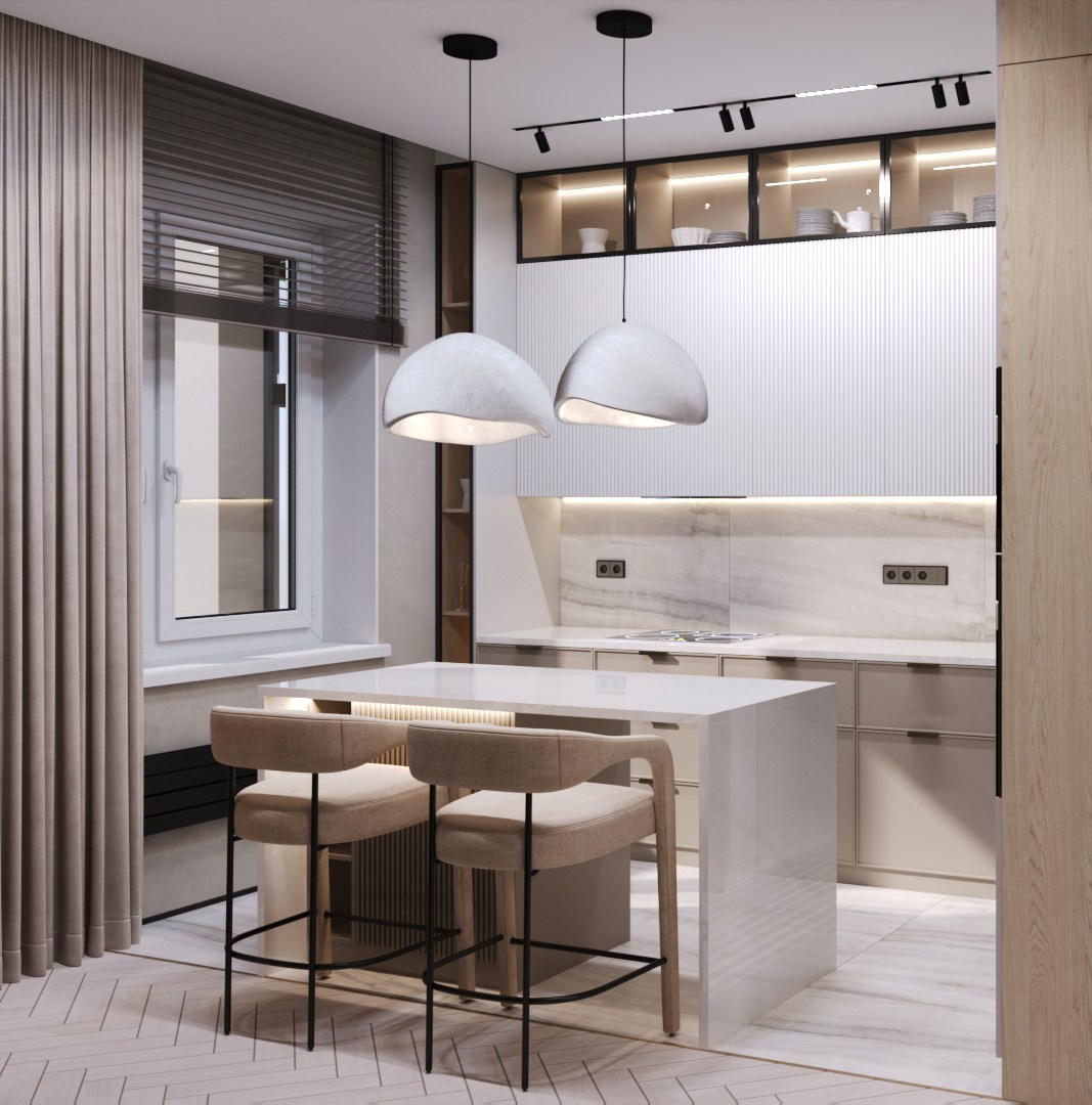 Квартира 135 м². г. Красноярск. ПРОЕКТИРОВАНИЕ ИНТЕРЬЕРОВ И АРХИТЕКТУРНЫХ РЕШЕНИЙ В СТУДИИ SHELOFAST DESIGN