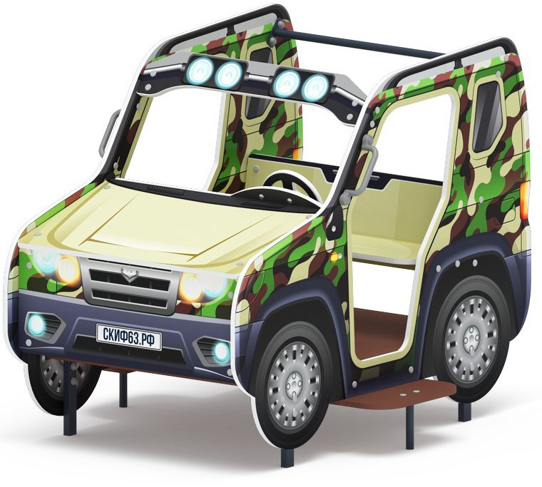 Джип Сафари - Беседка машинка - МФ 10.03.12-10 Габариты (ШхДхВ): 1600x1220x1180 Зона безопасности, мм: 3600х3220