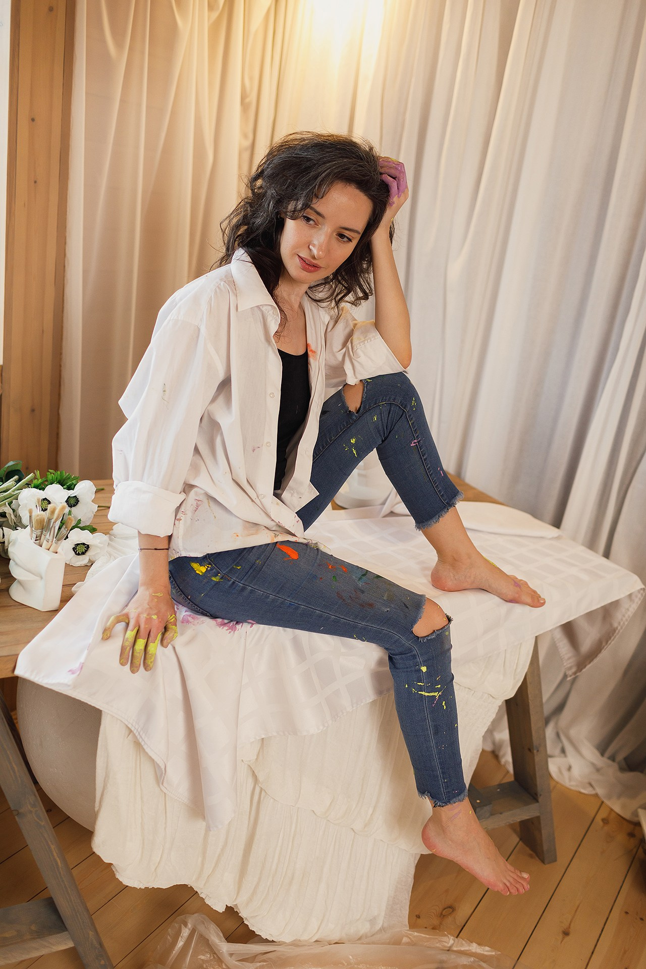 Персональная фотосессия художницы. Профессиональный фотограф в Новосибирске