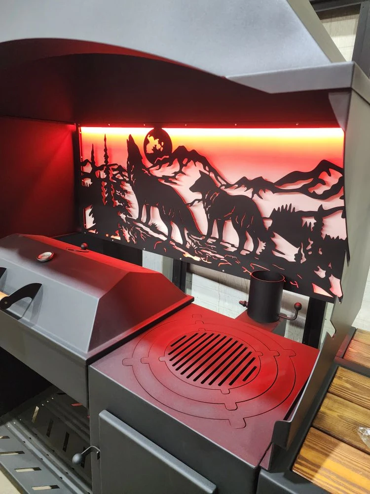 «ДЖЕТА» с расширенным вытяжным зонтом и светодиодной подсветкой. Купить / заказать мангал для дома в Краснодаре от производителя «Дарбин»