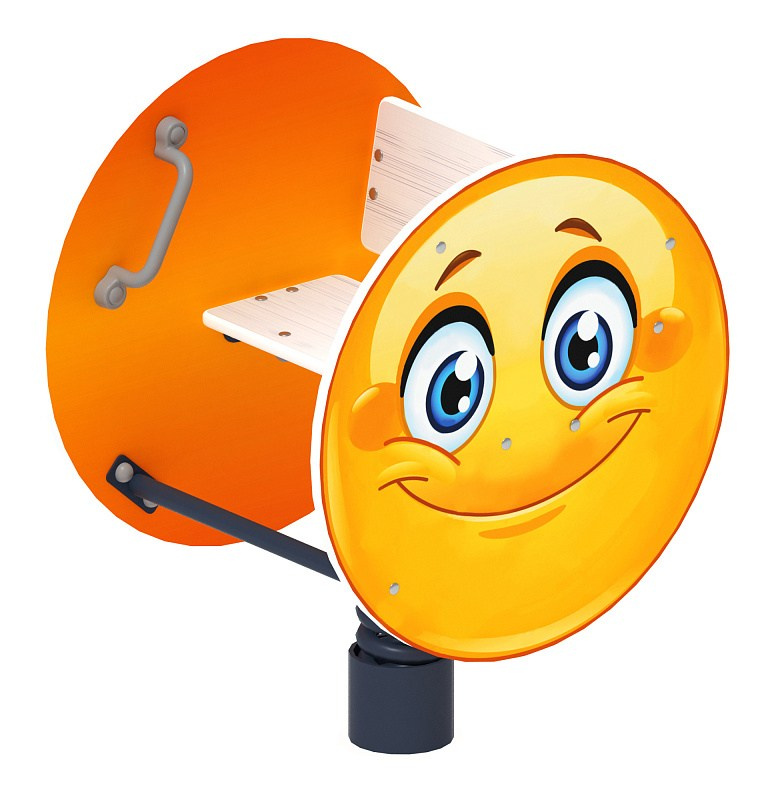 Колобок - Качалка на пружине - ИО 22.01.04-И1 Габариты (ШхДхВ): 660х560х870 Зона безопасности, мм: 2660х2560 Возрастные ограничения весом не более 70 кг