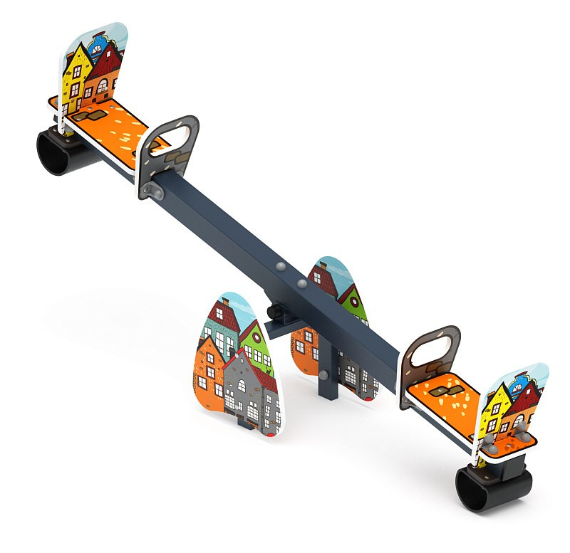 Качалка-балансир Малый (Город) - ИО 21.М.01.05-05.И1                                                                                                                                    Габариты (ШхДхВ): 2100x400x750                                                                                                                                                                        Зона безопасности, мм: 4100х2400                                                                                                                                                       Возрастные ограничения от 4 до 8 лет