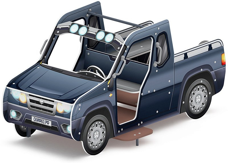 Джип пикап Металлик - Беседка машинка - МФ 10.03.10-11 Габариты (ШхДхВ): 2380x1300x1180 Зона безопасности, мм: 4380х3300