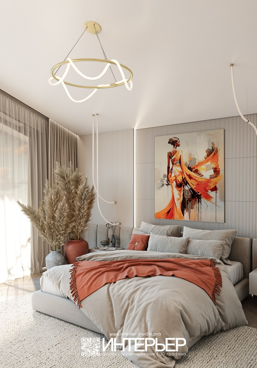 Детская и гостевая спальня. Дом Винсады. Дизайн интерьера, 3D визуализация и 3D моделирование. Создание проектов и чертежей. КМВ: Кисловодск, Пятигорск, Ессентуки и удаленно