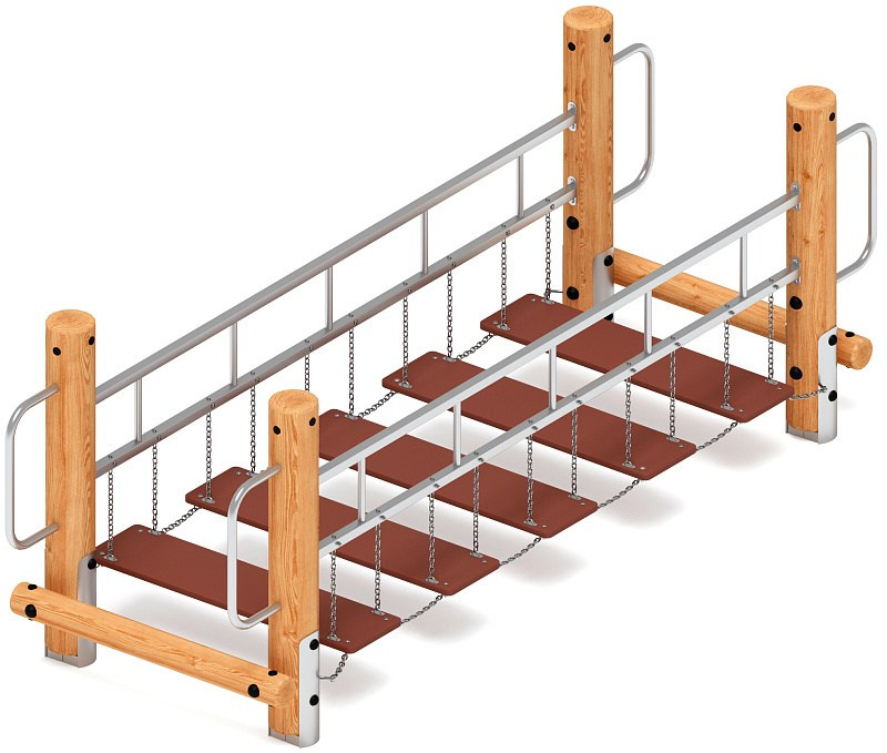 Мост подвесной (лиственница) СО 1.82.06-Л.И1 Габариты (ШхДхВ): 1200х3660х1350 Зона безопасности, мм: 3200х5600