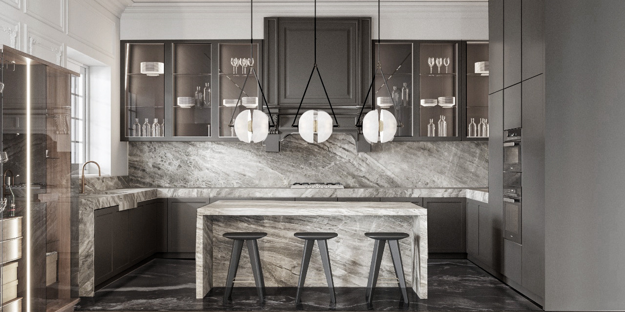  интерьер кухни-гостиной,  кухня-столовая-гостиная, кухня с островом, дизайн кухни с островом,  дизайн дома в элитном посёлке, дизайн интерьера в элитном посёлке, дизайн проект загородного дома, дизайн интерьера дома