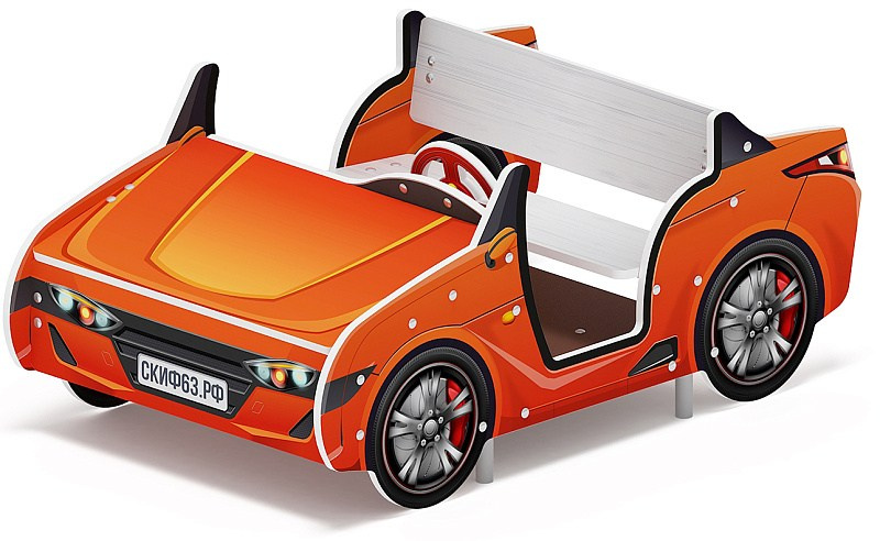 Кабриолет (оранжевый) - Беседка машинка - МФ 10.03.02-01.И1 Габариты (ШхДхВ): 1430x840x620 Зона безопасности, мм: 2430х1840