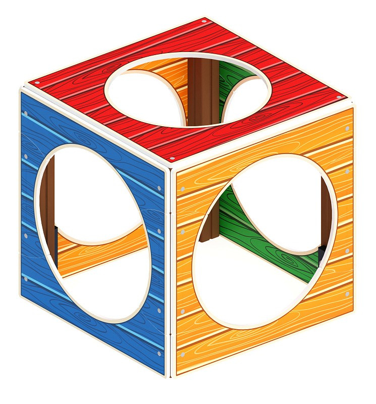 Домик Кубик - МФ 10.01.14 Габариты (ШхДхВ): 1000x1000x1000 Зона безопасности, мм: 4000х4000