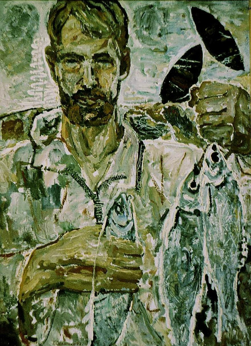 «С уловом» 1972 год Собр. Ф.Ваккари. Италия. Художник Величко Вадим Семёнович