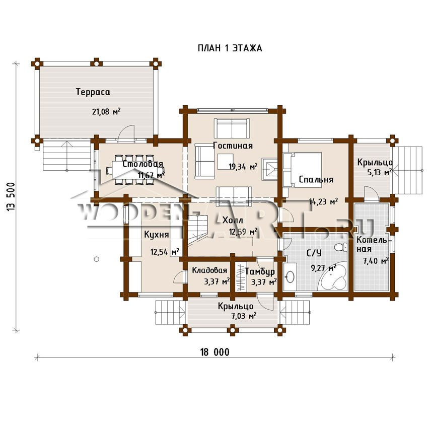 «Заречье» 279 кв. м. Проекты деревянных домов