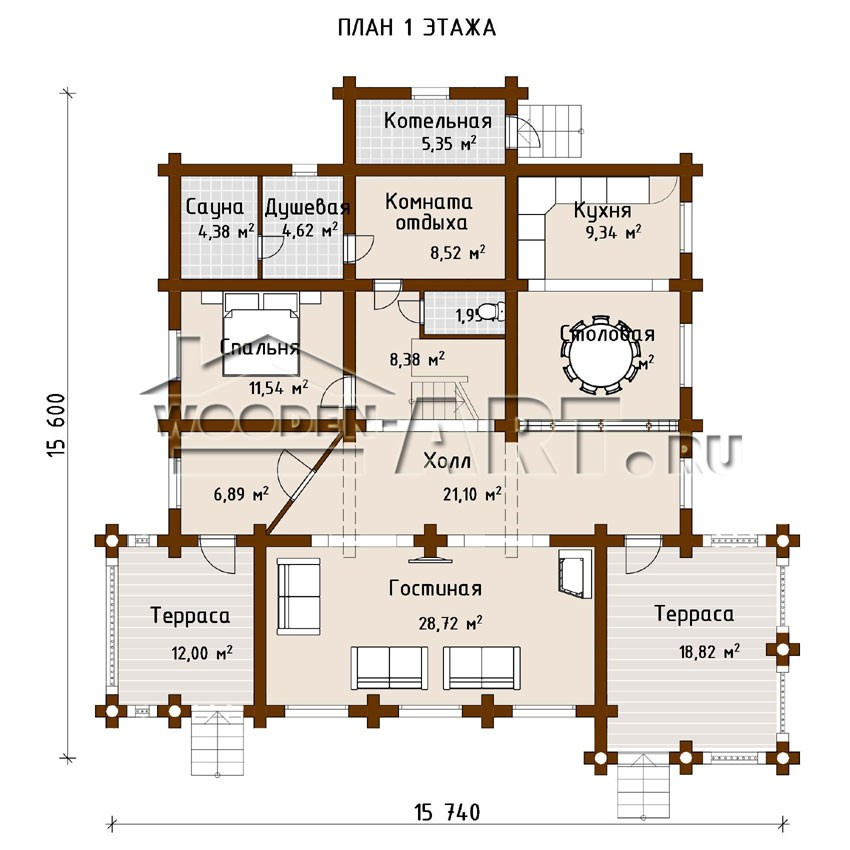 «Щелково» 327 кв. м. Проекты деревянных домов