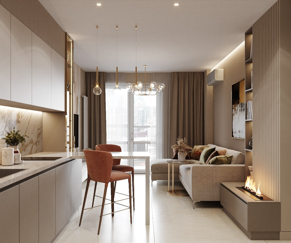 Квартира 45 м², Садовые кварталы. Студия дизайна