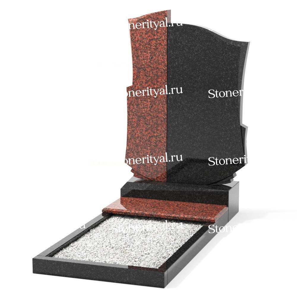 Комбинированные памятники на одного. Изготовление и установка памятников в Москве и МО