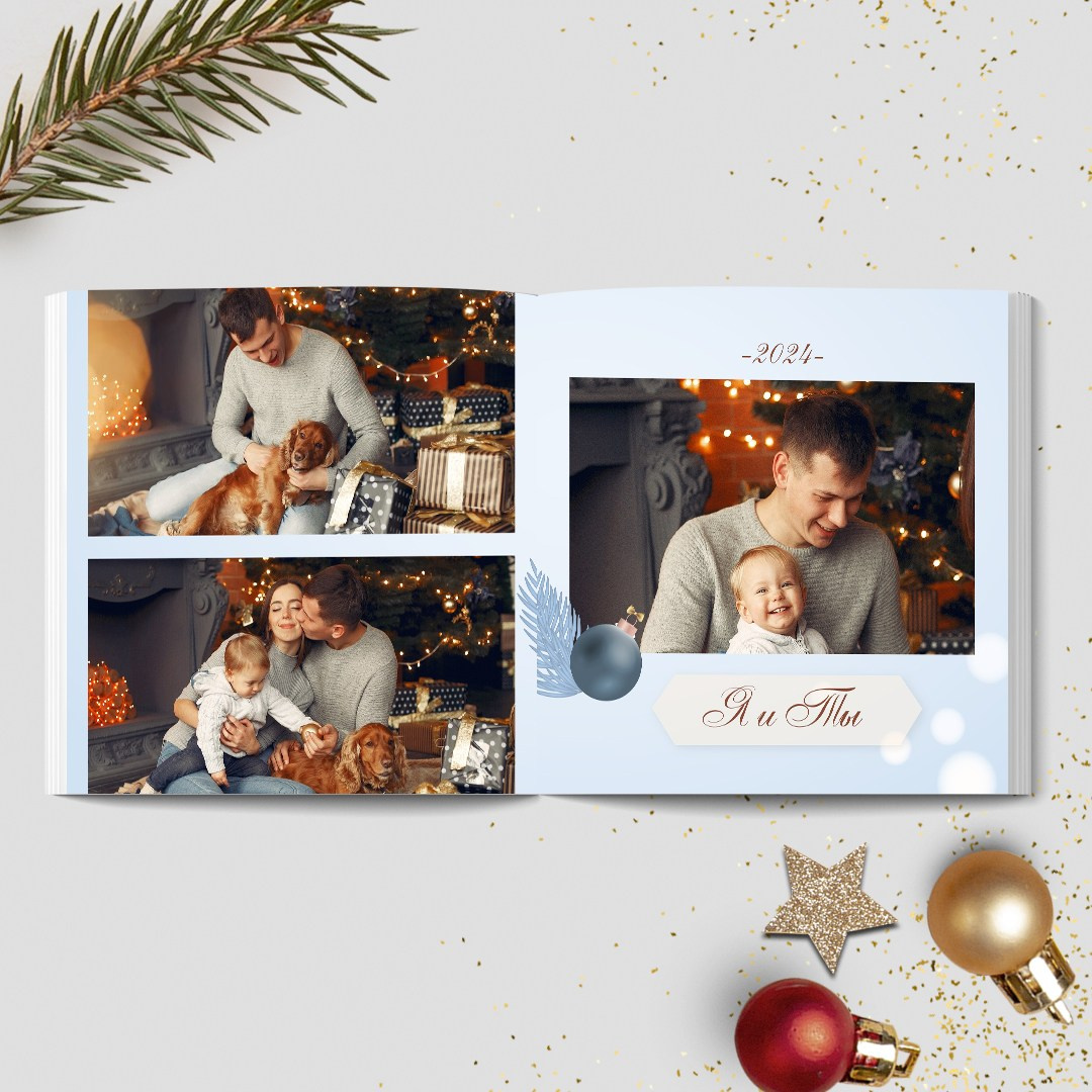 Новогодняя фотокнига дизайн «Золотые часы». Medlori fotobook Выпускные альбомы в Липецке Лариса Медведева