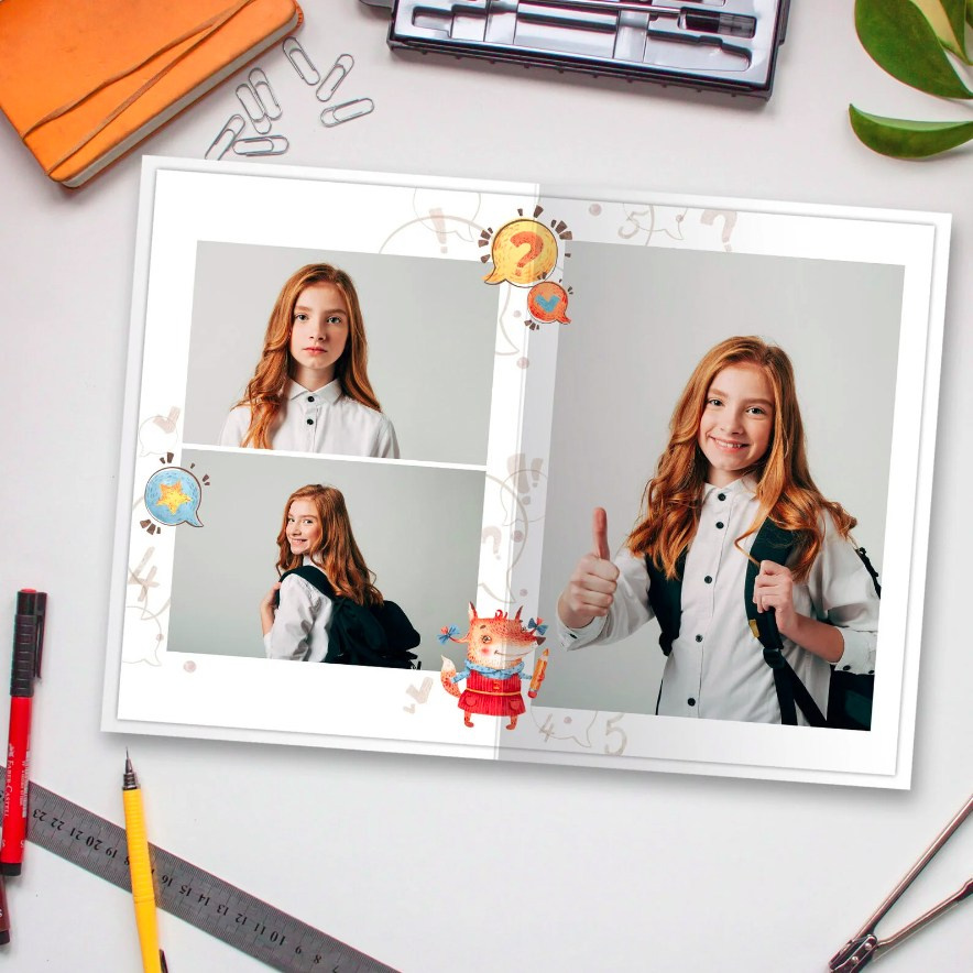 Дизайн выпускного альбома для 4 класса «Лисы школа». Первенцева Елена. Школьный фотограф в Москве и МО