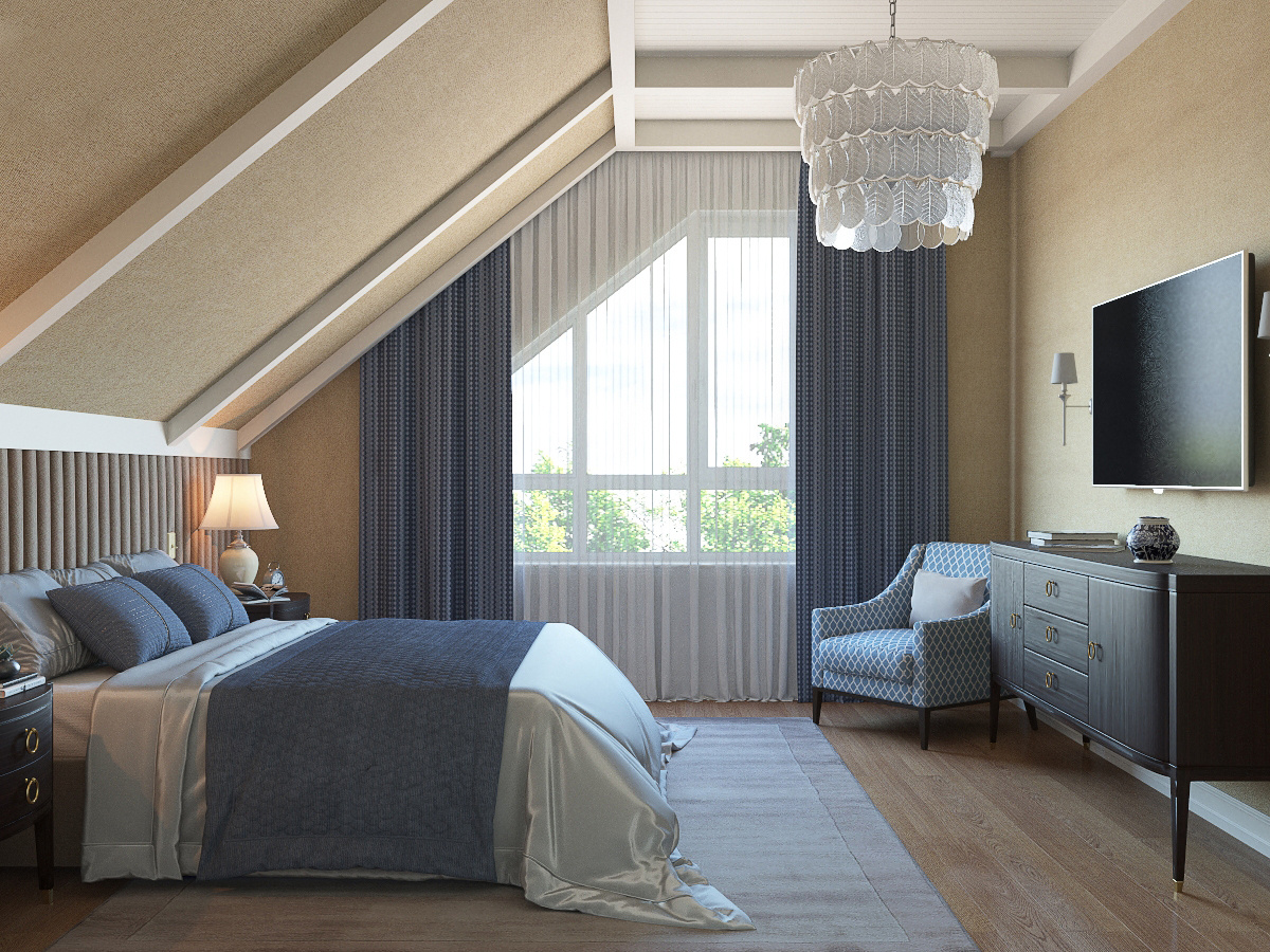 Спальня на мансарде