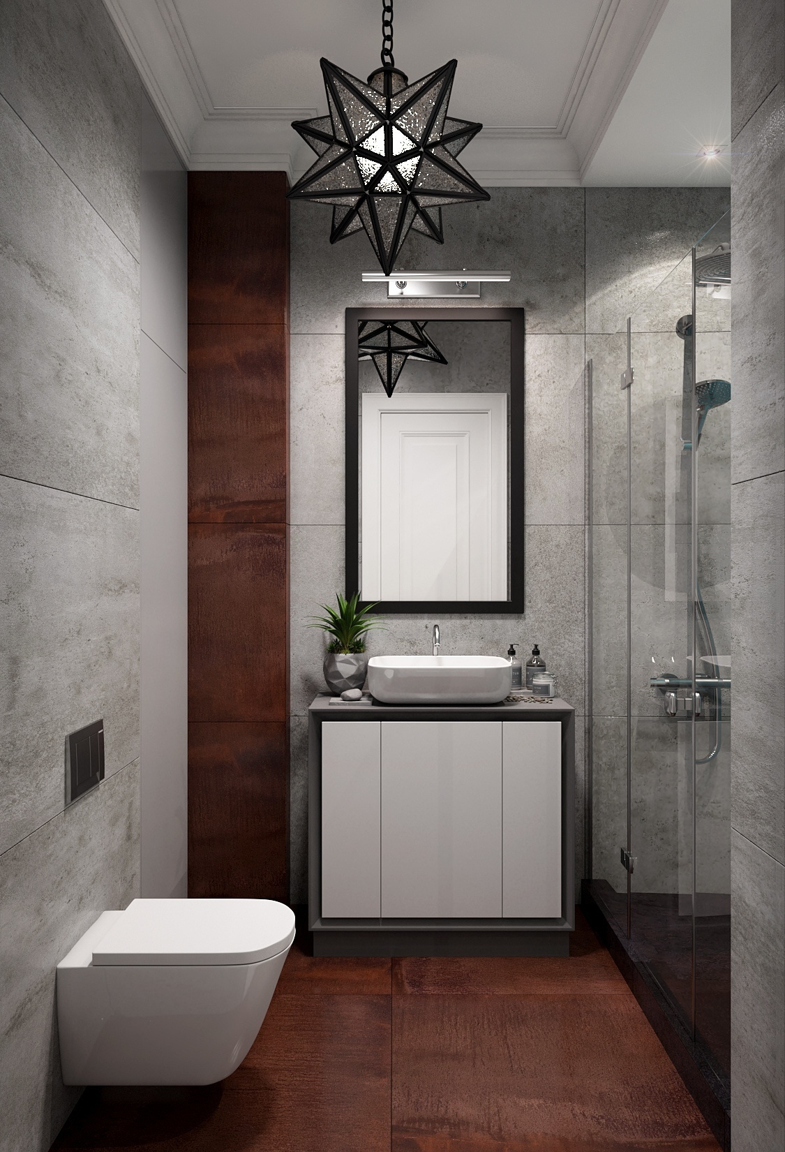 Санузел в стиле лофт