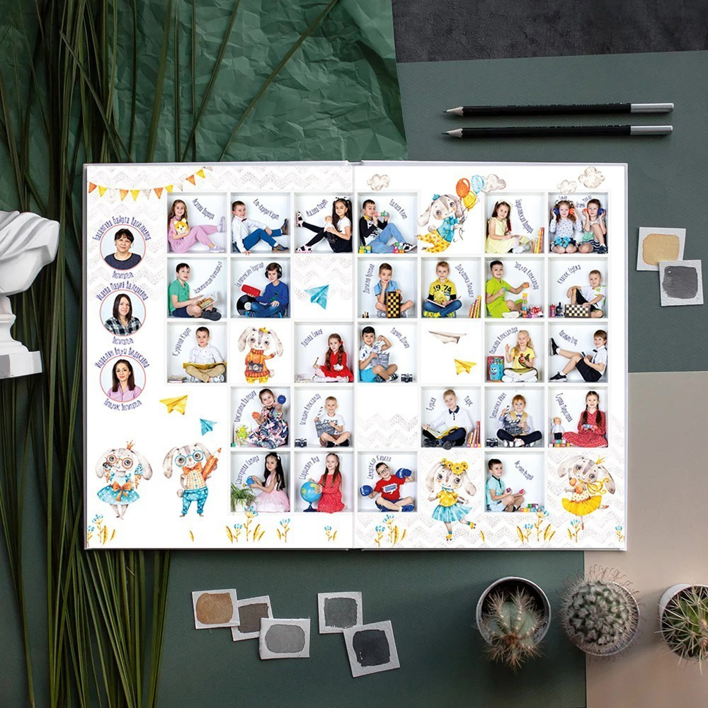 Выпускной альбом в ячейках пакет Премиум