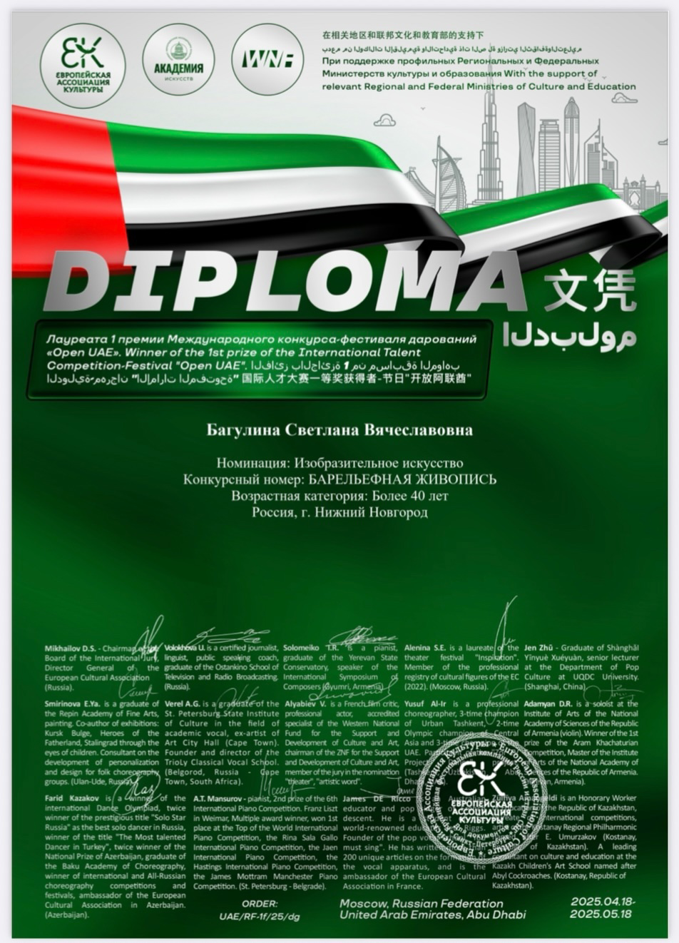 Достижения. Художник Светлана Багулина