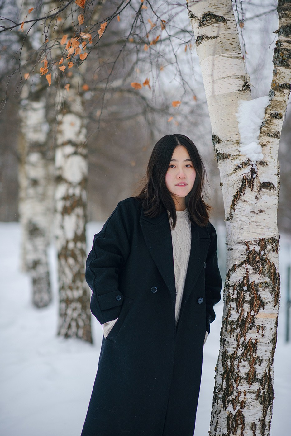 photo shoot for a girl in a winter field, snow (photography from Elena Carruthers)