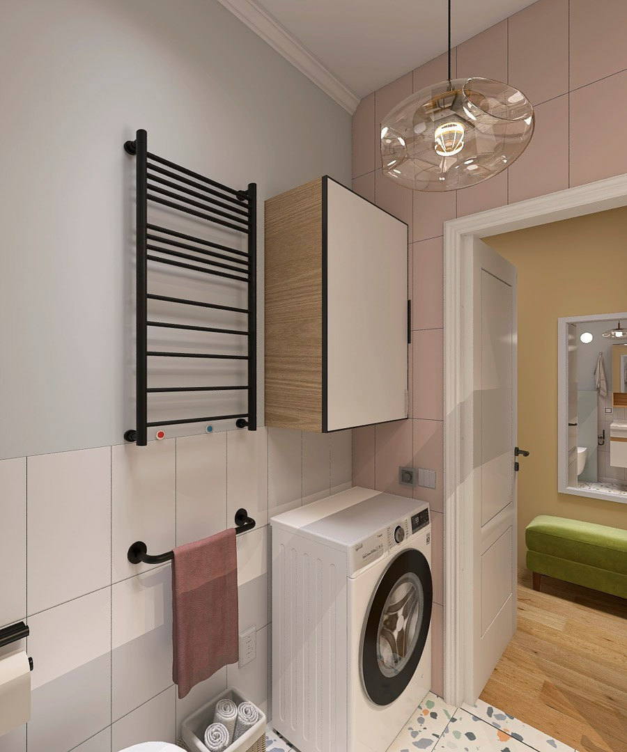 Визуализация (рендер) санузла в инвестиционном ремонте квартиры