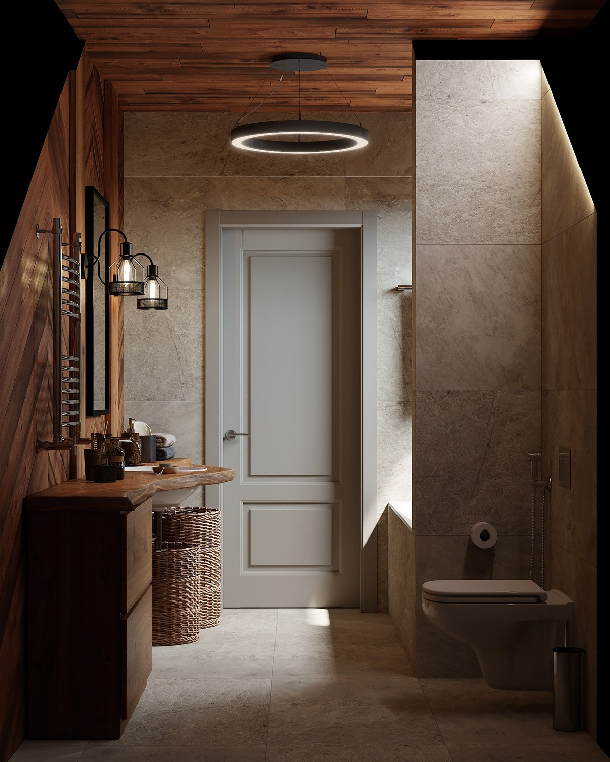 Визуализация санузлов в стиле «Рустик». Заказать 3d визуализацию интерьеров — Дарья Веденёва