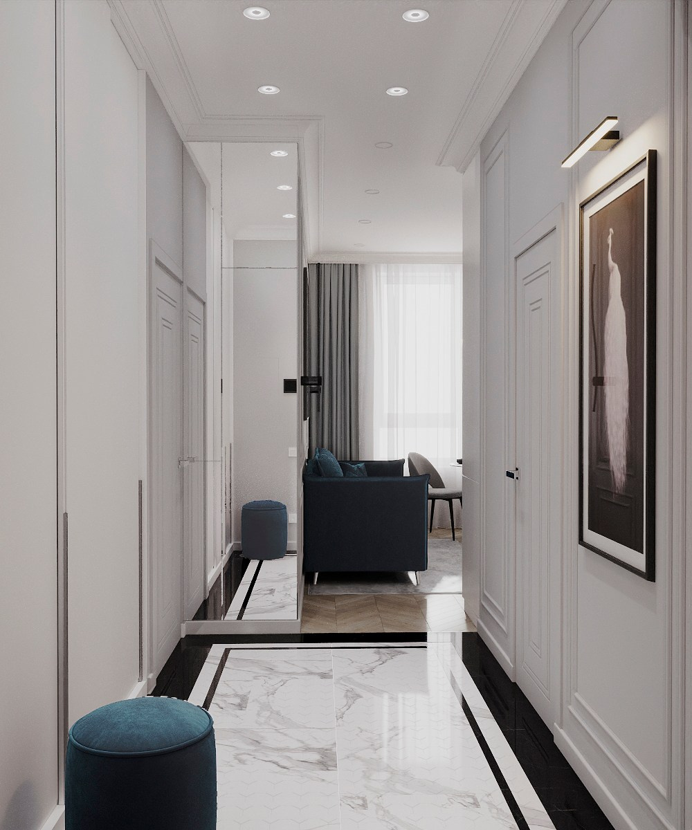 Черно-белая эстетика ЖК Вереск. АСТАХОВА DESIGN дизайн интерьера +7 985 220 6109