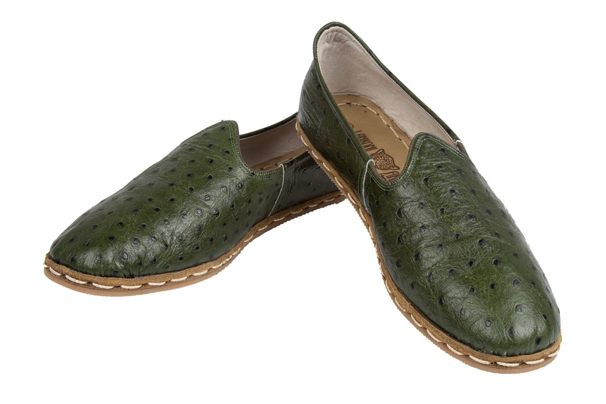 Зеленыне мужчкие мокасины 