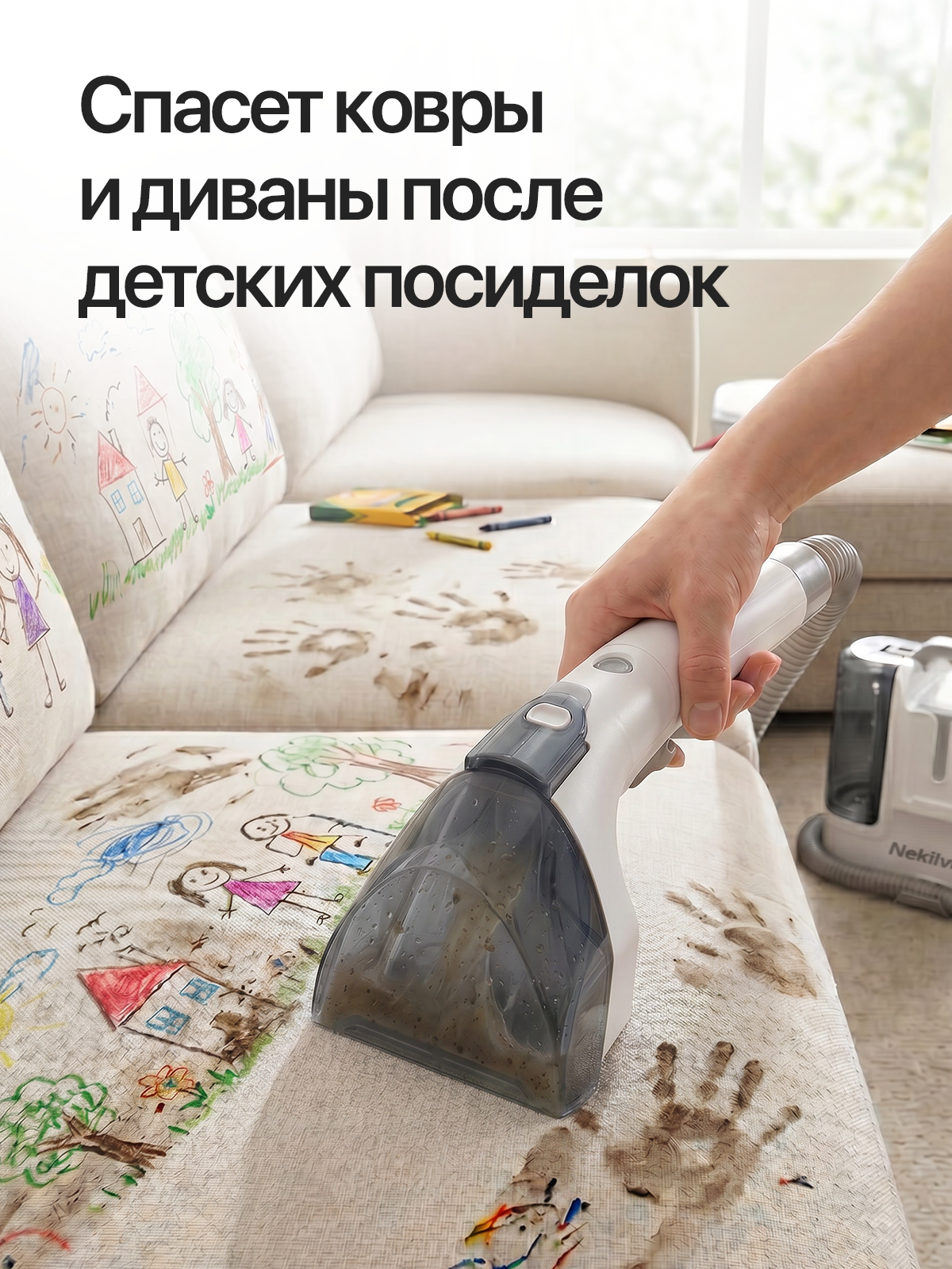 Моющий пылесос. Виталий Боголюбов Инфографика для маркетплейсов