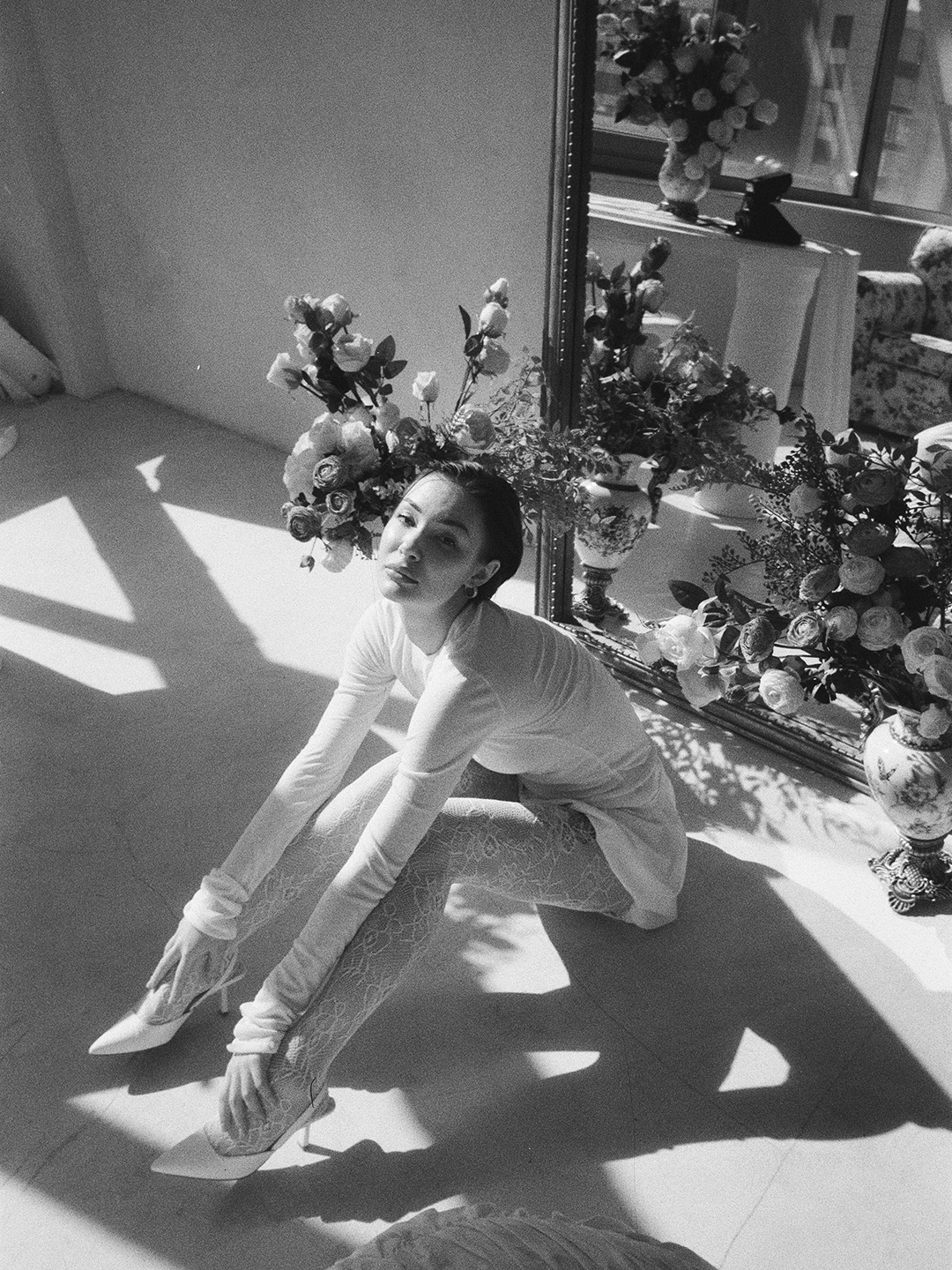 Очень нежная и красивая фотосессия на пленку в студии. Плёночный фотограф Москва, Саша Звук