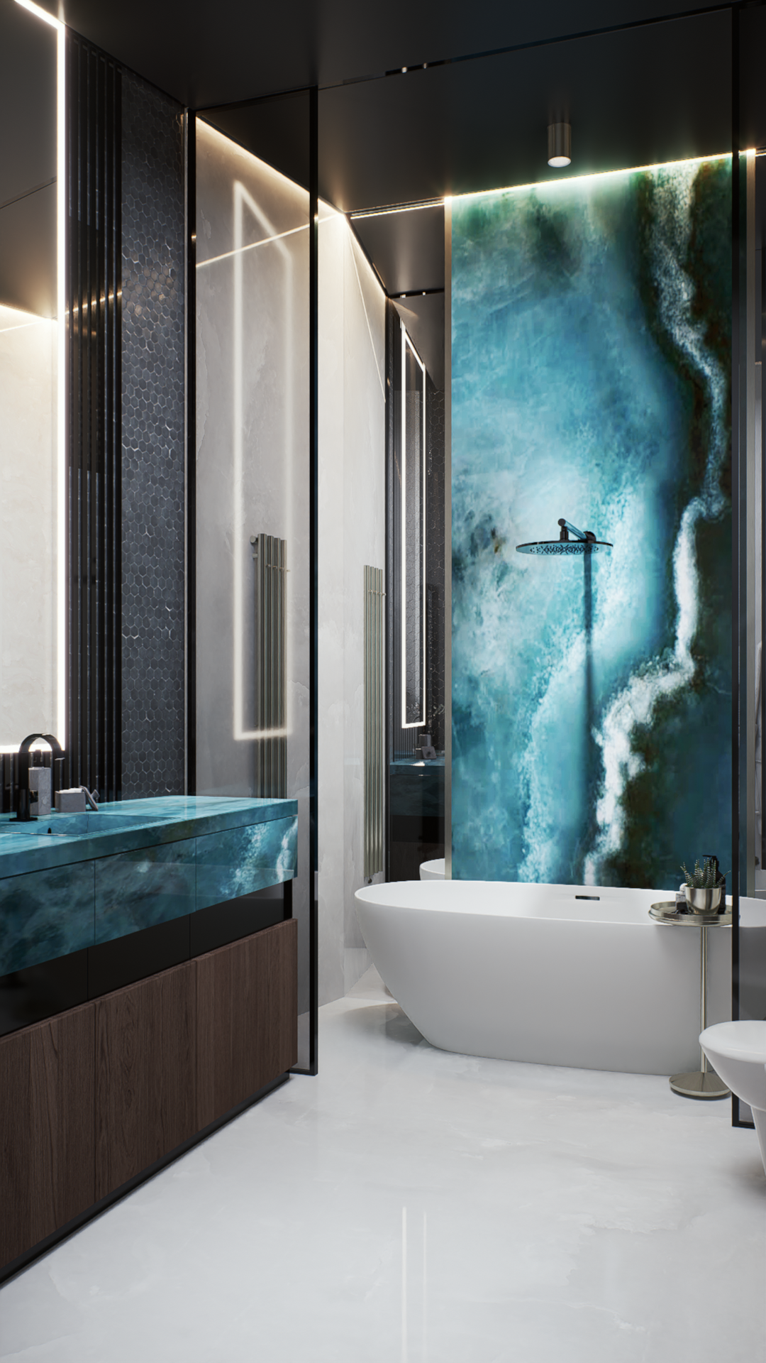 Ванная комната в стиле ар-деко. Александра Койтова — Архитектор малоэтажных зданий в Новосибирске