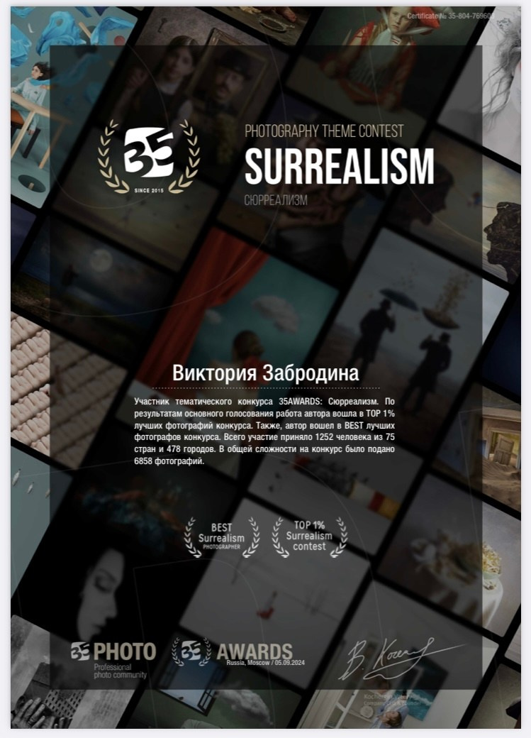35awards. Арт-фотограф Виктория Забродина
